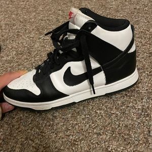 Nike Dunks White/Black High Top Shoe